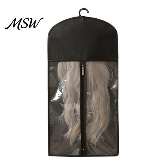 Closet Wig Organizer with Hooks Storage Hanging Bag Hook, Breathable Non-woven Fabric Dust-proof Zippered Protector, Space Saving Portable Zipper Case