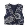 Kaslead New Women clothes Western Style Embroidered Vest Short Jacket Culottes 3380921 3367921