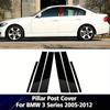 6pcs For BMW 3-Series E90 2005 2006 2007 2008 2009 2010 2011 2012 Gloss Black Pillar Posts Door Side Moulding Panel Sticker Cover