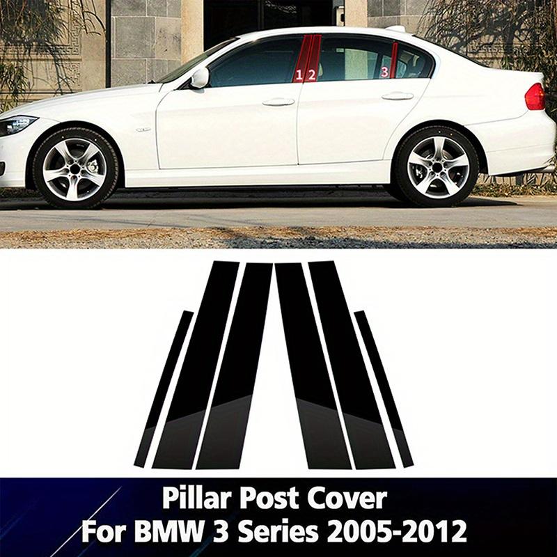 6pcs For BMW 3-Series E90 2005 2006 2007 2008 2009 2010 2011 2012 Gloss Black Pillar Posts Door Side Moulding Panel Sticker Cover