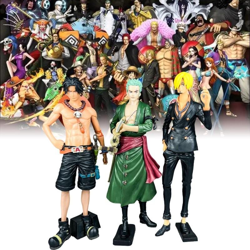 High Quality Pvc Anime Figure Set Featuring Confident Zoro Ace And Sanji Models