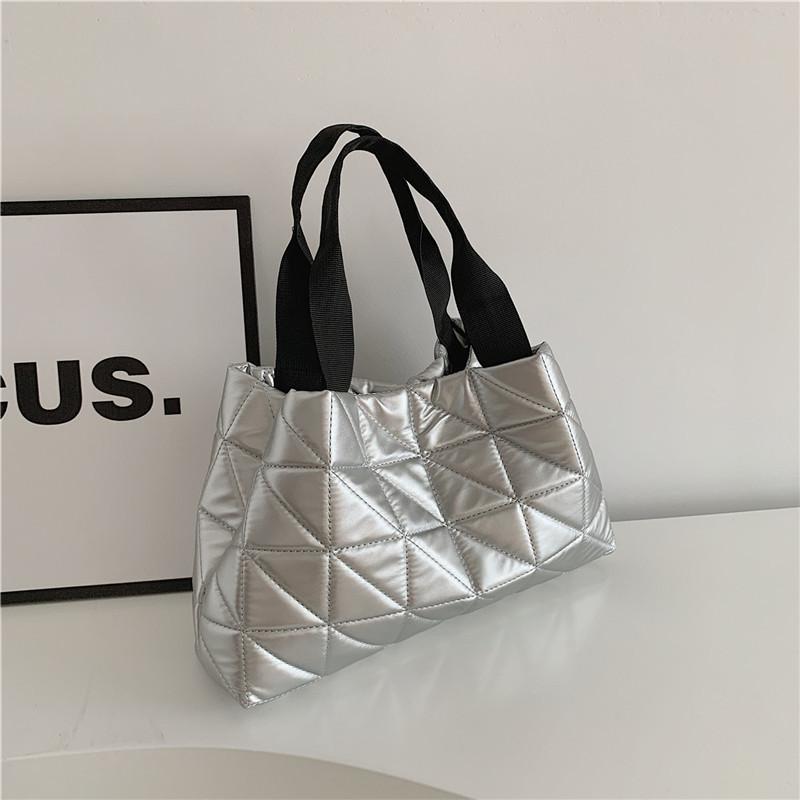 Stylish Chic Large Tote Bag For Women With Quilted Design And Pu Material In Brown And Black