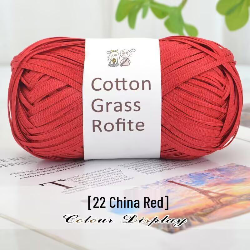 Handmade Cotton and Raffia DIY Yarn Pack for Weaving Bags & Hats