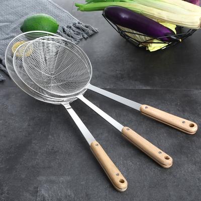 Stainless Steel Strainer Ladle Skimmer Handle Frying Filter Long Food Colander Kitchen Fried Net Sieve Tool Baking Cooking Tool
