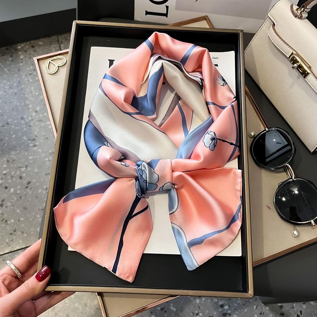 Luxury Design Long Silk Scarf Bag Tie Women Neck Skinny Scarves Hair band Foulard Horse Print Brand Lady Neckerchief Ribbon