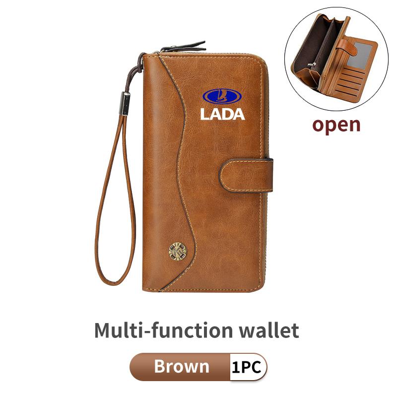 Car PU Leather Vintage Snap Closure Clutch Bag Storage Pouch For Lada Priora Sedan Sport Kalina Granta Vesta Niva Largus Vaz