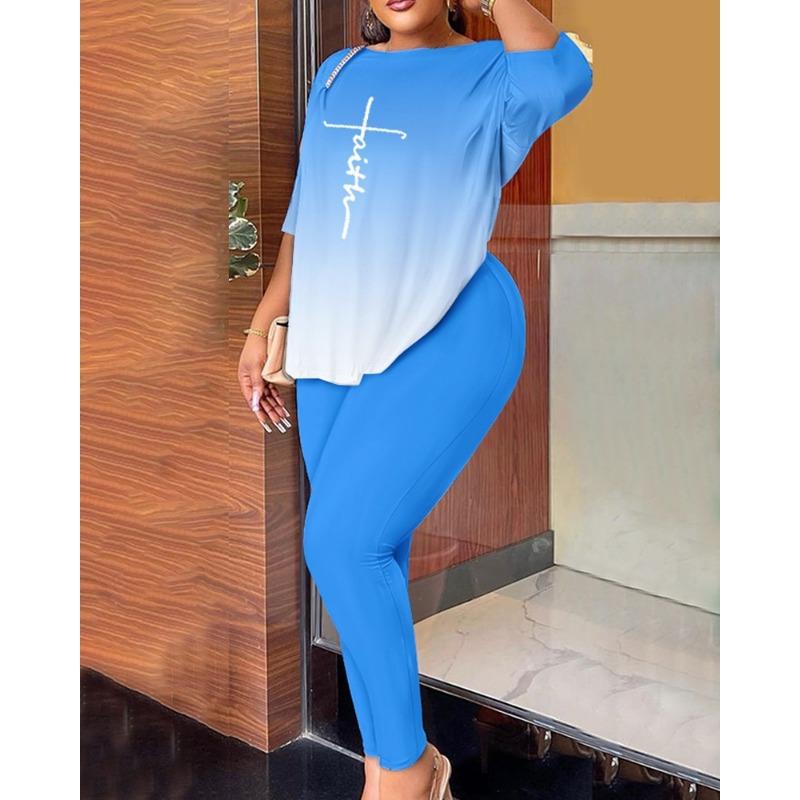 YYFS Moda dame ocazional vară primăvară mâneci scurte cu gâtul O pantaloni pantaloni costume