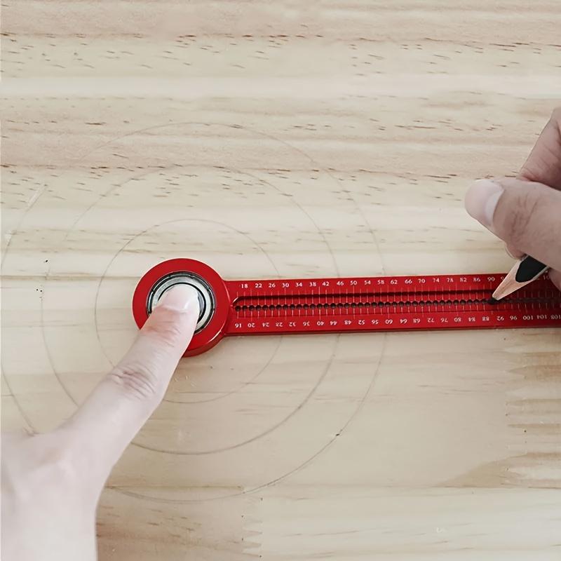 Precision Woodworking Compass & Scriber Ruler with Hole Gauge - High-Accuracy Marking & Measuring Tool for Circles