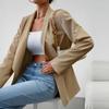 Women's Autumn Winter Solid Color Long Sleeve Casual Button Temperament Commuter Blazer Suit