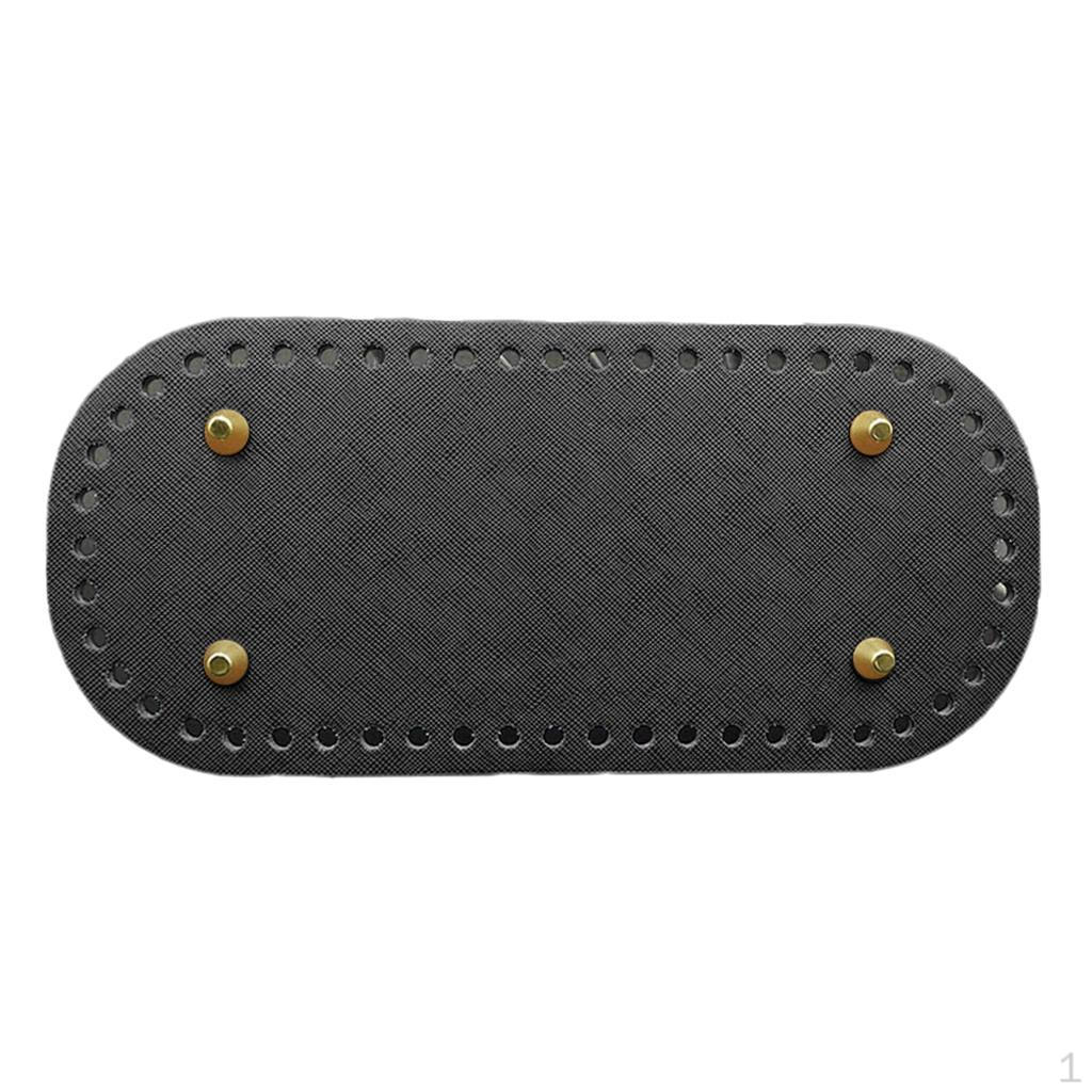 PU Leather Knitting Crochet Bag Nail Bottom Shaper Pads Weaving Bags Insert Cushion Base with 52