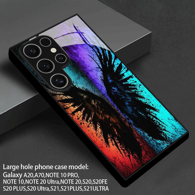 Colorful Wing Pattern 2D Phone Case Compatible with Samsung Galaxy S26 S25 S24 S23 S22 S21 S20 A56 A36 Glass Protective Case