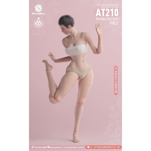 Tbmodel Worldbox 1/6 Scale Female Figure with Muscles and Joints, Cosplay Action Figure Set, AT210 (White Skin)