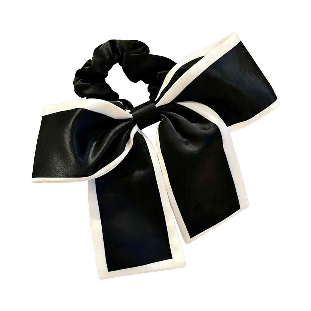 

Elastic Hair Band Large Bow Ribbon Hair Scrunchies New Hair Tie Ring Headwear чёрный