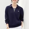 Women S Polo Neck Fake Two Piece Slim Fit Long Sleeve Hoodie Spring Autumn Casual Top