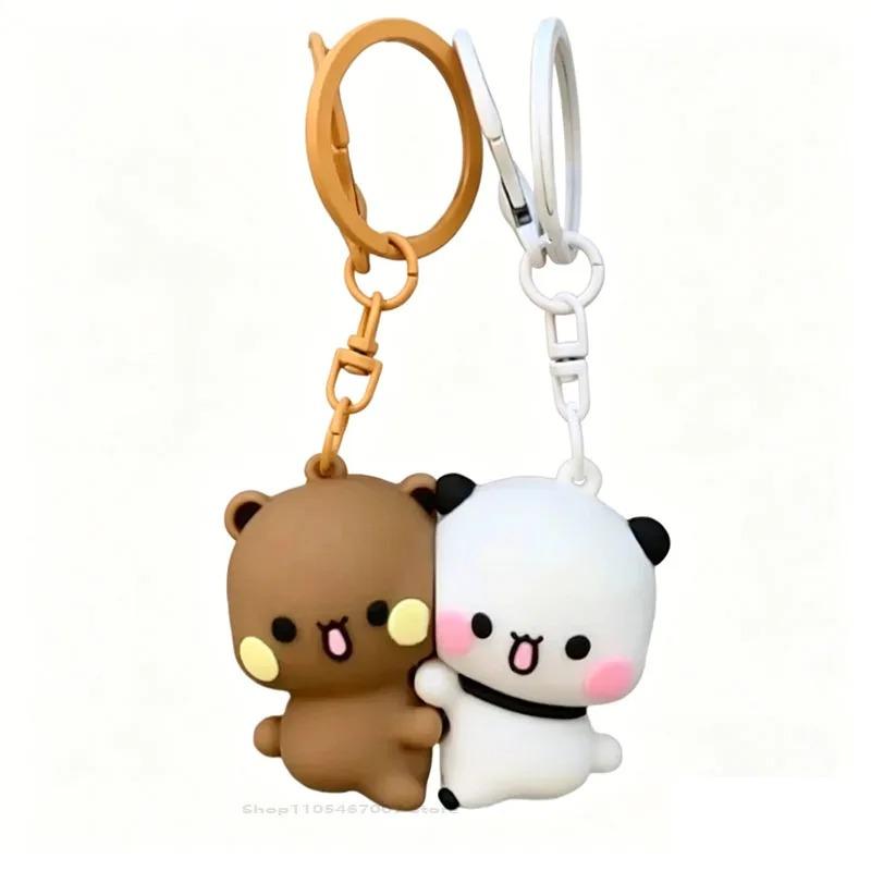 Cartoon Panda Bubu Dudu Magnetische Sleutelhanger =/Leuke Rugzak Hanger met Speelgoedfiguren Koppel Accessoires Ideaal Fantasie Thema Cadeau white