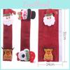 Whimsical Christmas Burlap Handle Covers Set Of Four Joyful Santa Claus Accessories