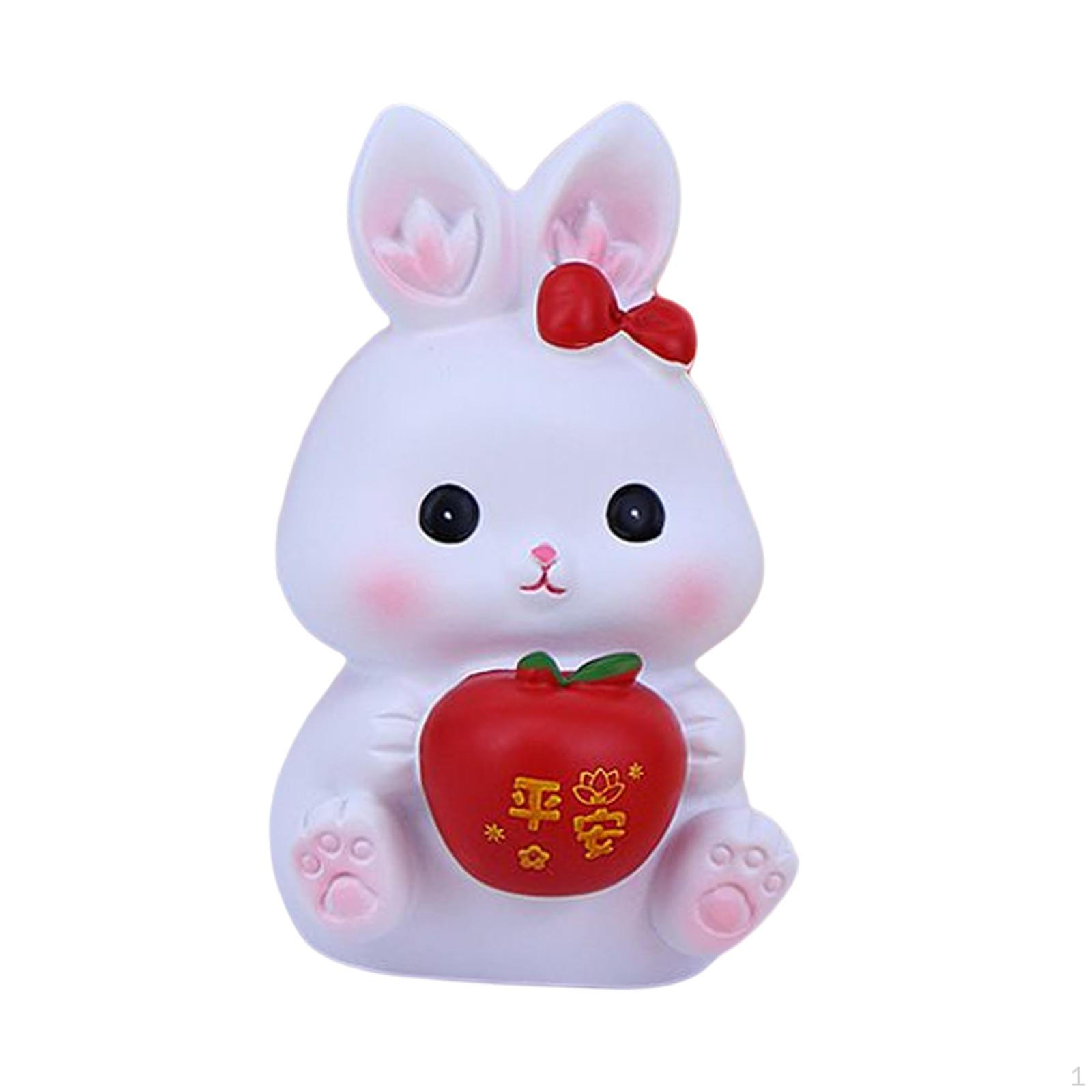 

Chinese Statue Car Dashboard Ornament Bunny Figurine for Office Holiday Decoration Gift StyleE