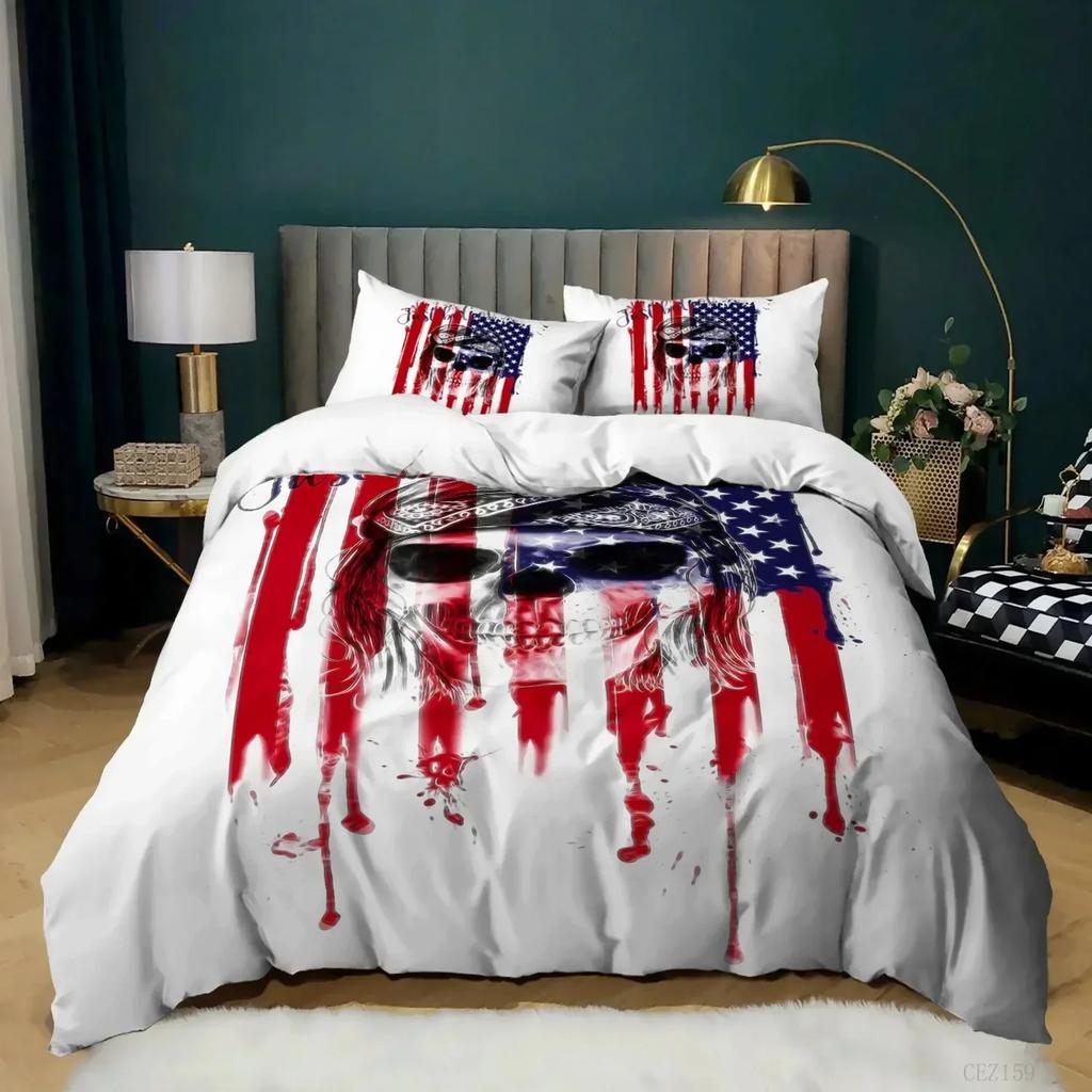 Comforter National Flag King Size Creative American Flag Bedding Set For Boy Teens Adults Microfiber Single Double