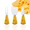 Creative Yellow Cheese Knife & Fork Shovel Set - Stainless Steel, 3-Piece