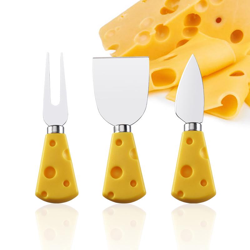 Creative Yellow Cheese Knife & Fork Shovel Set - Stainless Steel, 3-Piece