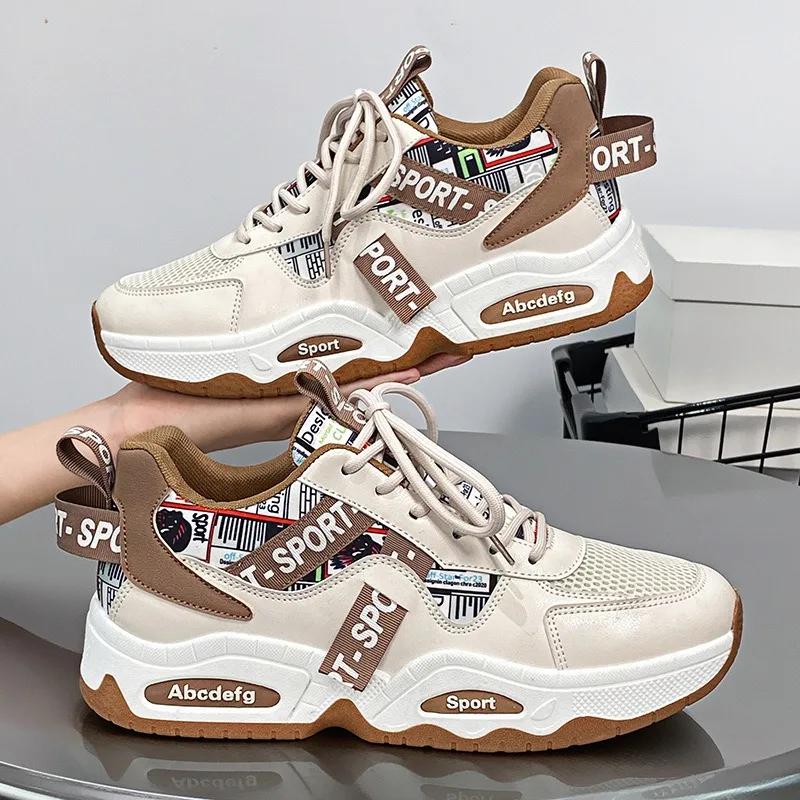 Sneakers alla Moda da Uomo Scarpe Sportive con Zeppa Nuova Tendenza Autunno 2024 Stringate Scarpe da Corsa in Rete uomo Sneakers Multicolore Zapatillas Uomo