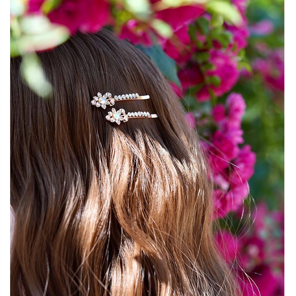 New Shiny Rhinestone Metal Hair Clips For Women Fashion Gold Silver Color Hairpins Girls Hair Accessories Hairgrips Jewelry
