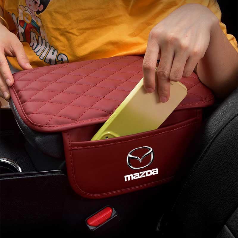For Mazda 2 3 4 5 6 7 8 ATENZA Axela 6 RX8 CX6 CX5 CX4 Alexa CX4 CX5 CX8 2 3 6 1Pcs Leather Auto Consoles Car Armrest Cushion with Storage Car Styling