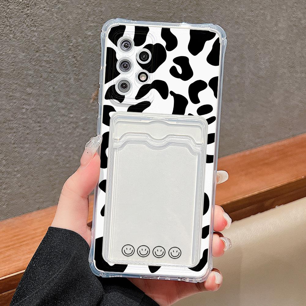 Silicone Cat Card Holder Case For Samsung A06 A05s A05 S24 Ultra S23 Plus S22 S21 S20 FE A10s A10 A04 A03s A04E A03 Funda Cover