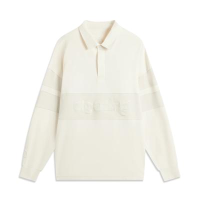 Li Ning Wade Series Letter Color Block Soft Versatile Breathable Long Sleeve Polo Shirt Men Tops APLV519-3