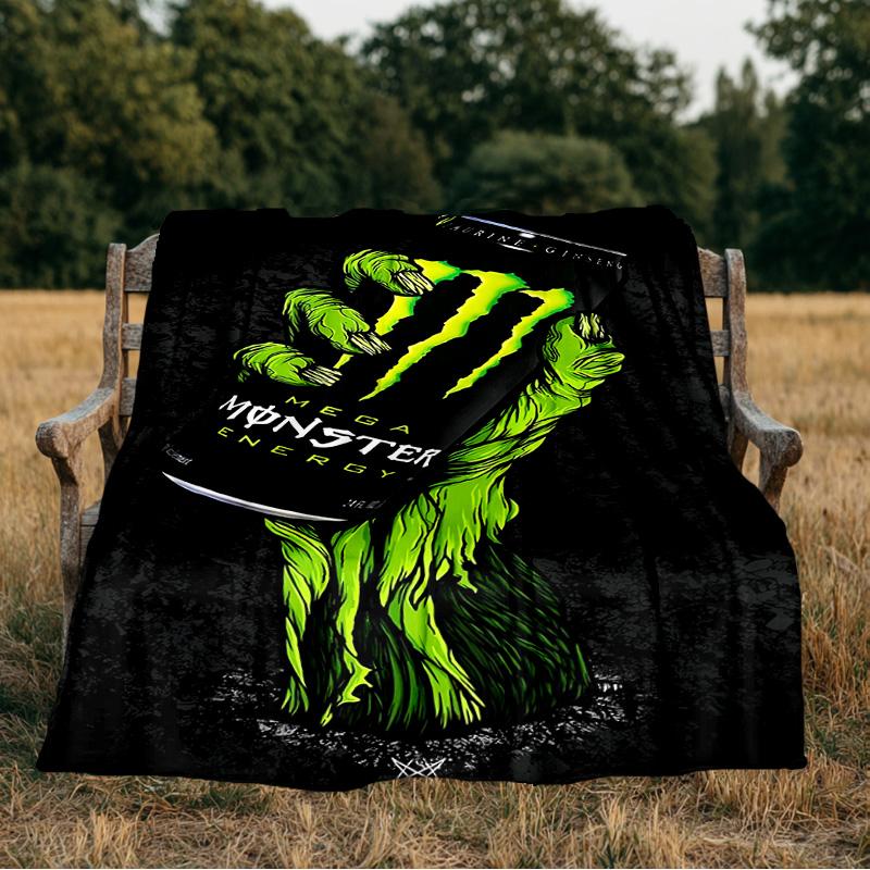 Coperta Monster Drink Morbida in Flanella per Divano, Interni, Campeggio, Soggiorno, Ufficio, Sedia e Letto Regalo di Compleanno Morbido