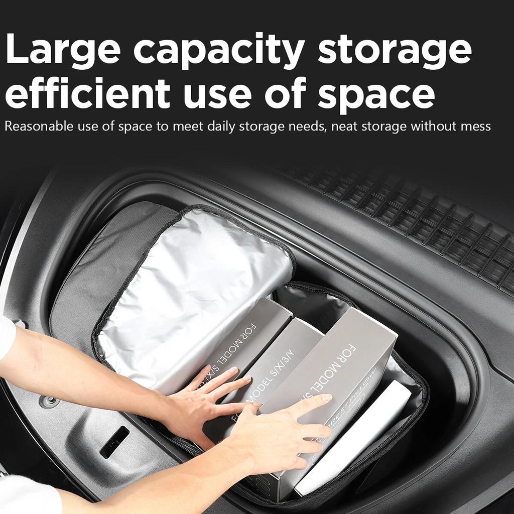 LUCKEASY For Tesla Model Y 2017-2023 Car Accessories Oxford Cloth Wear-resistant Portable Front Trunk Luggage Storage Bag