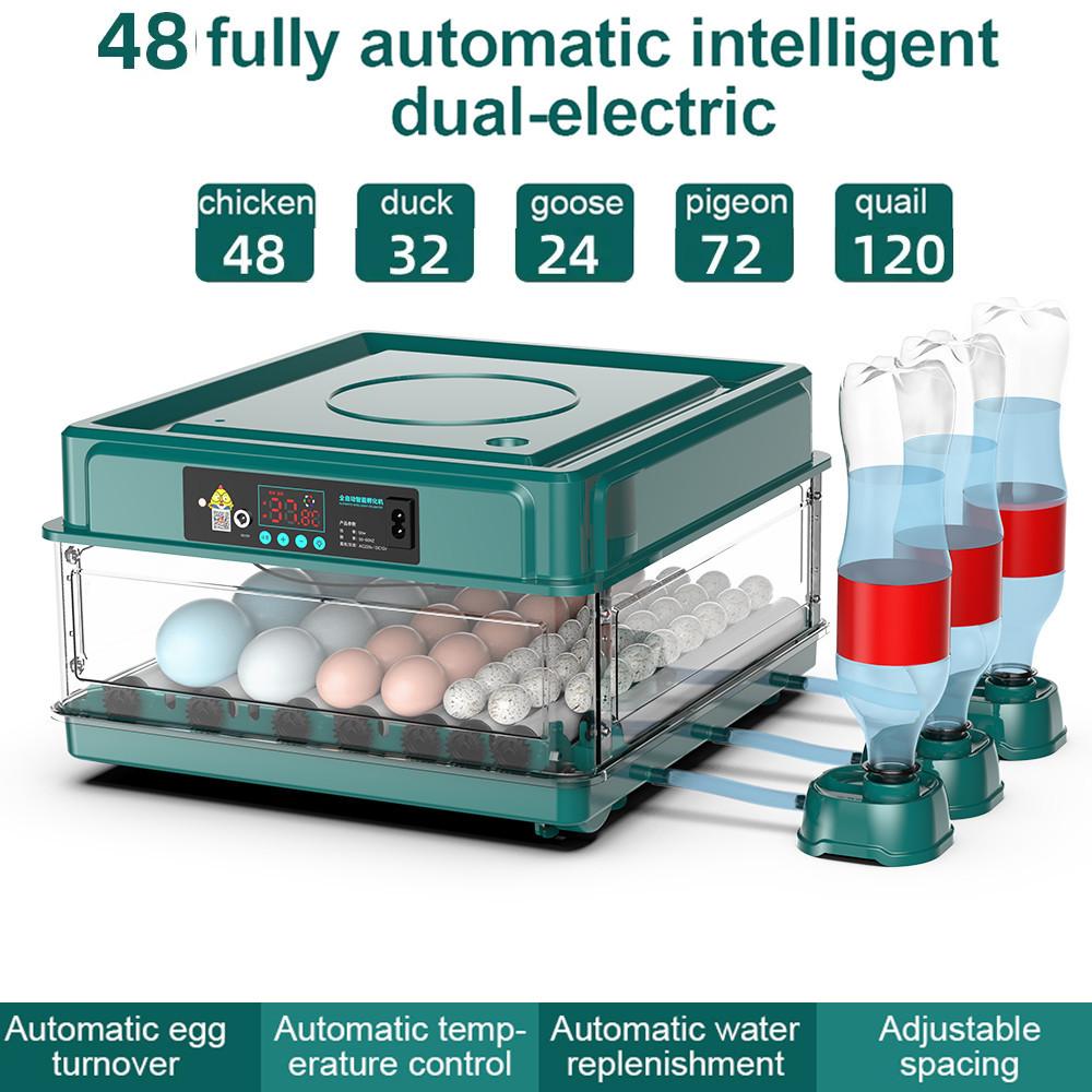48/72 Eggs Incubator for Bird Chicken Goose Quail Incubation Tools Full-automatic Intelligent Control Incubation Equipment