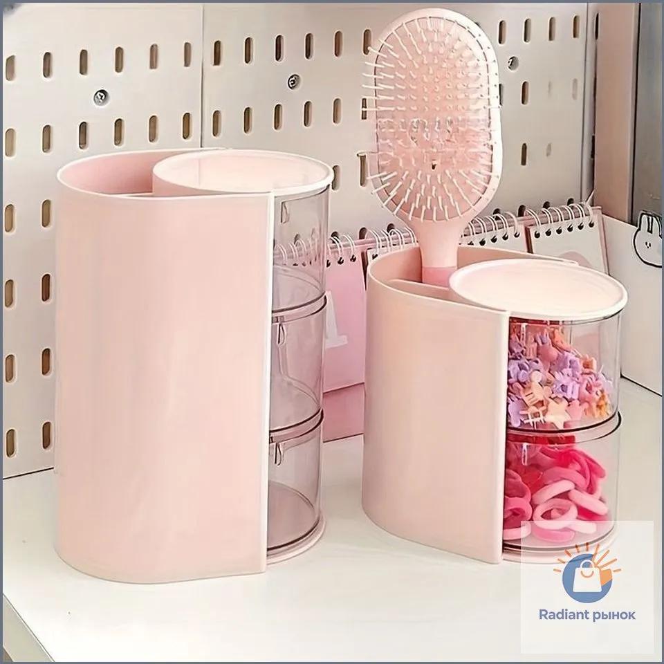 Organizer for rubber bands, pendant 13.4x10x18.2 cm 1 pc acrylic light pink