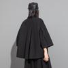 Women's Dark Chinese Style Irregular Mid-Sleeve Loose Top