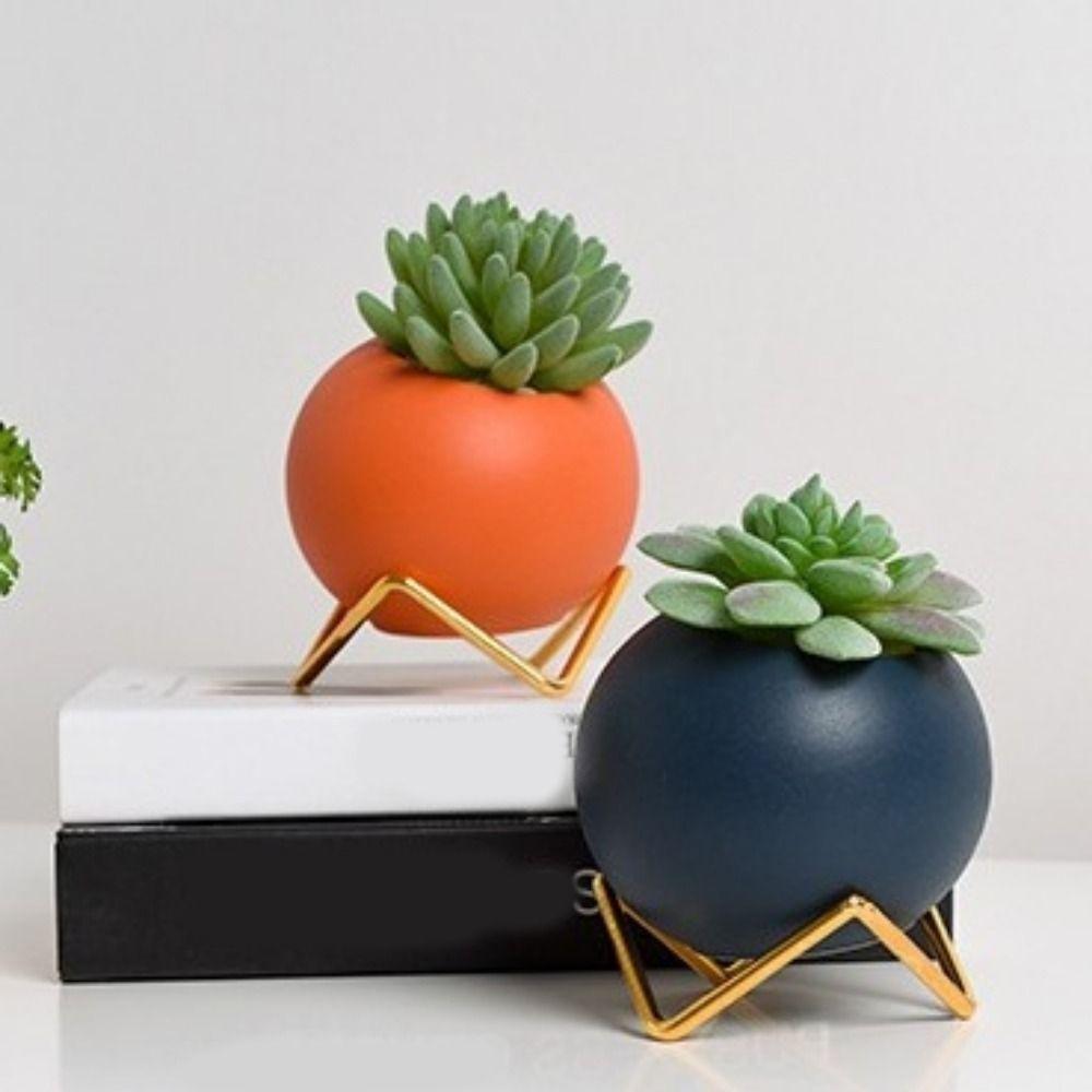 Nordischer Stil Runde Kugel Keramikvase Dekorative Pflanztopf Eleganter Blumentopf Büro