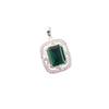 Chrome Diopside Gemstone 925 Fine Silver Jewelry Zircon Pendant For Wedding Gift CZP-11-2