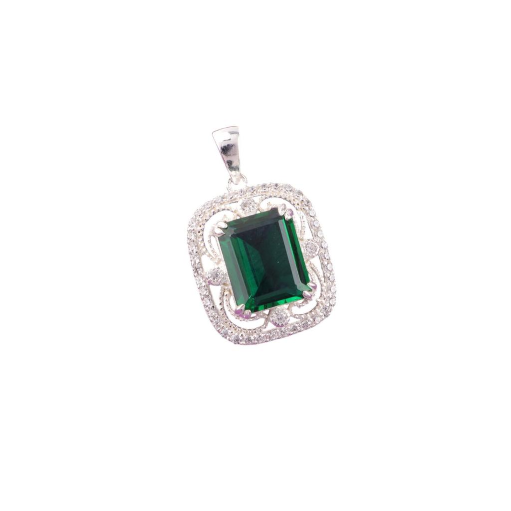 Chrome Diopside Gemstone 925 Fine Silver Jewelry Zircon Pendant For Wedding Gift CZP-11-2