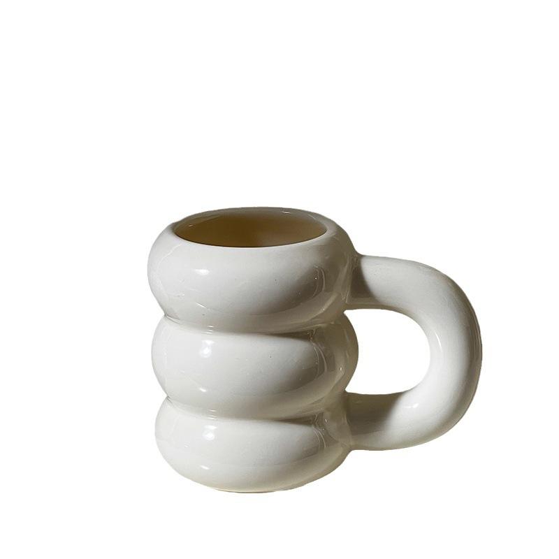 French Large-Capacity Ceramic Chubby Niche Cup, Creative Milk Tea Shop Coffee Cup Milk Water Cup