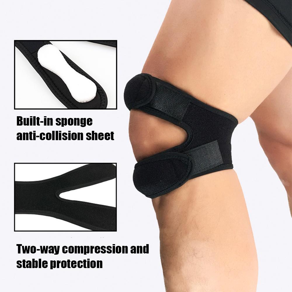 Sports Kneepad Double Patellar Knee Patella Tendon Support Strap Brace Pad Protector Open Fitness  Knee Wrap Band