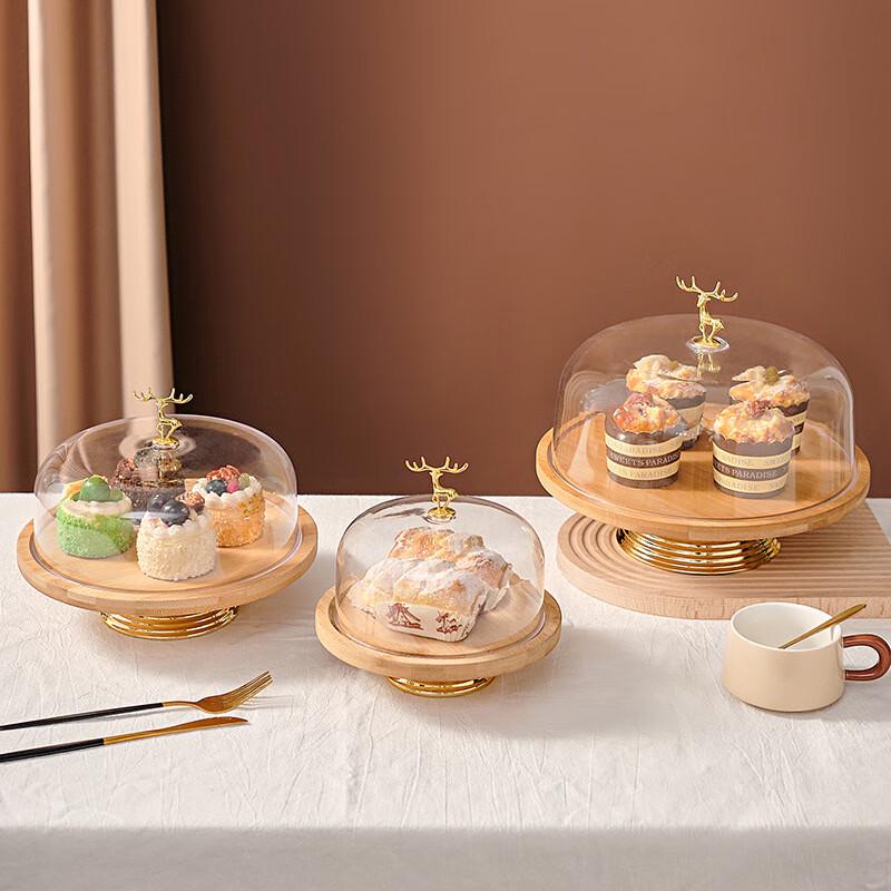 

Elegant Round Metal Cake Stand with Transparent Lid