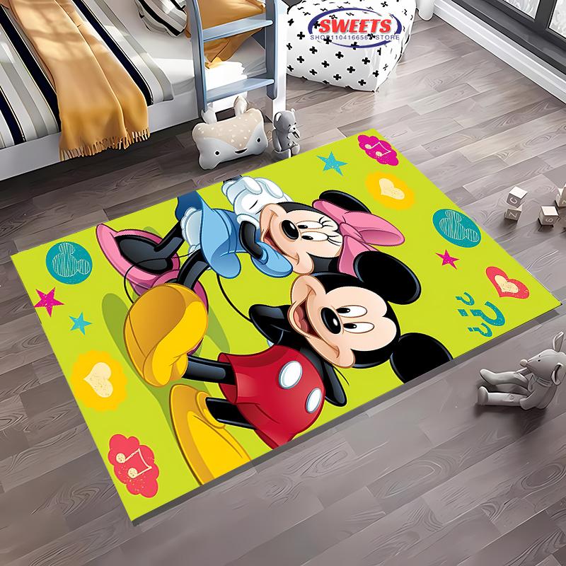 New To Disney Mickey Mouse Carpet! Bedroom Living Room Bed Mat, Non-slip Exquisite Home Decor, Durable Machine Washable Rug Gift