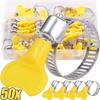 10/50pcs Plastic Handle Hand Hose Clamps Versatile Worm Driving for Tube Adjustable Stainless Steel Butterfly Pipe Clamp Clips