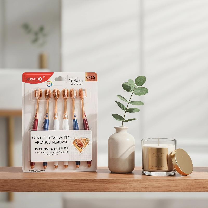 6Pcs Wide Head Household Adult Soft Bristled Toothbrush For Both Men And Women Household Cleaning