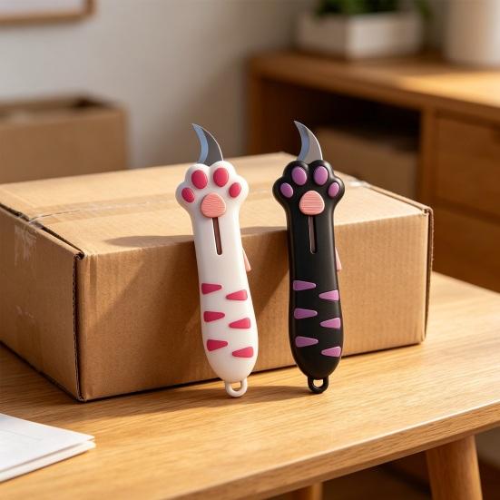 Cute Cat Paw Safety Knife Portable Letter Box Cutter Retractable for Carton Opener