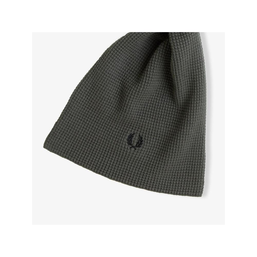 Fred Perry Waffle Knit Cotton Scarf   Field Green Cfpu2438150 638 qzgCfpu2438150 638