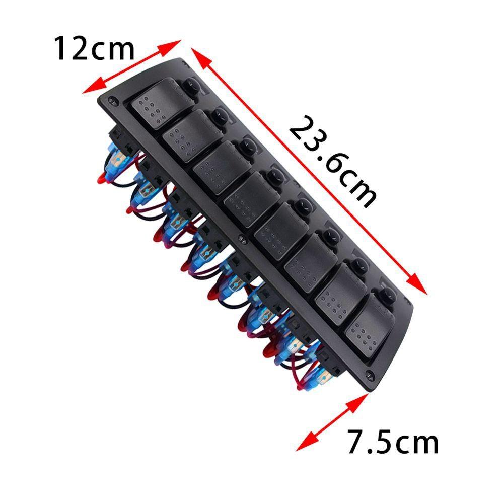Boat Car Marine Rocker Switch Panel Overload Protection Waterproof LED Switch Panel DC12/24V ON-OFF Aluminium Switches