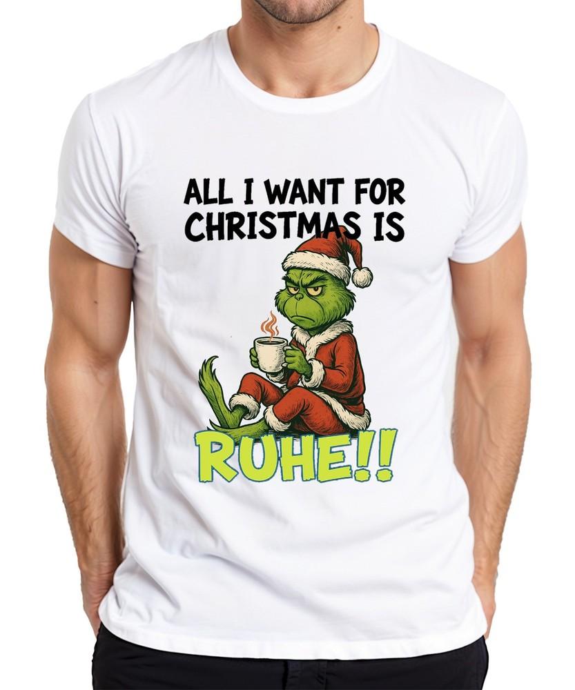 All I Want For Christmas Is Rest Xmas Grinch Sarcastic Unisexs Tshirt