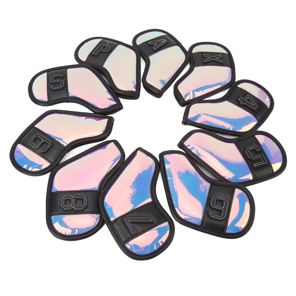 10 PCS Golf Club Head Covers PU Fabric Surface Stylish Impact Proof Scratch Proof Golf Iron Covers