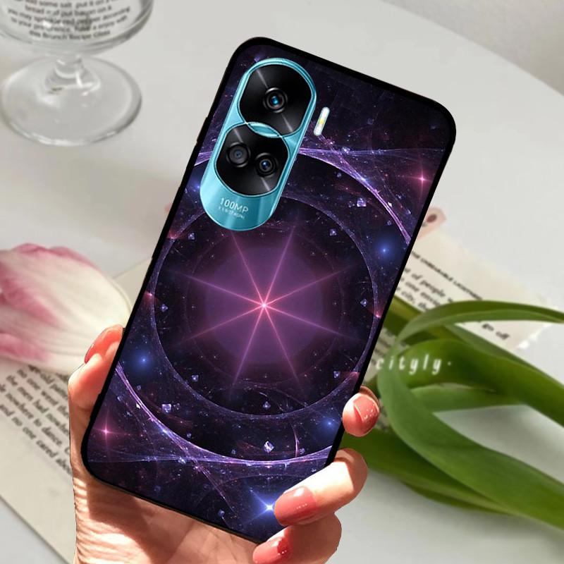 Voor Honor 90 Lite Honor90 Pro 5G Hoesje Siliconen Zacht Geschilderd Zwart Bumper Funda Coque voor HONOR 90 Pro 90Lite Beschermtas