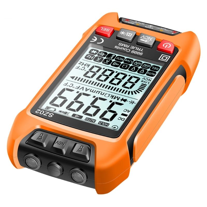 Digital Multimeter Voltage Current Resistance Tester with Flashlight NCV for Measuirng AC/for DC Voltage Current Frequen